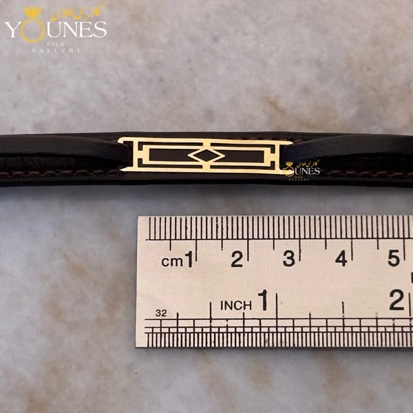 دستبند طلا چرم مردانه L166